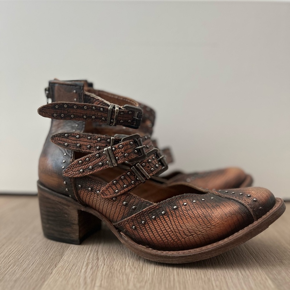 Freebird Brown Studded Heeled Boots